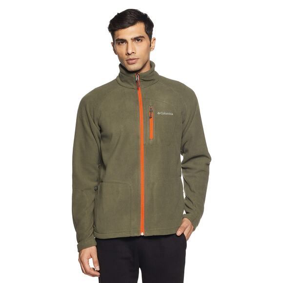 Columbia Fast Trek 2 Jacket Mens 2XL Green Fleece Full Zip Mock Neck Pockets‎ - Picture 1 of 10